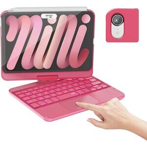 iPad mini 7 (A17 Pro, 2024) & Mini 6 (2021) Case with Keyboard, 7 Colors Backli